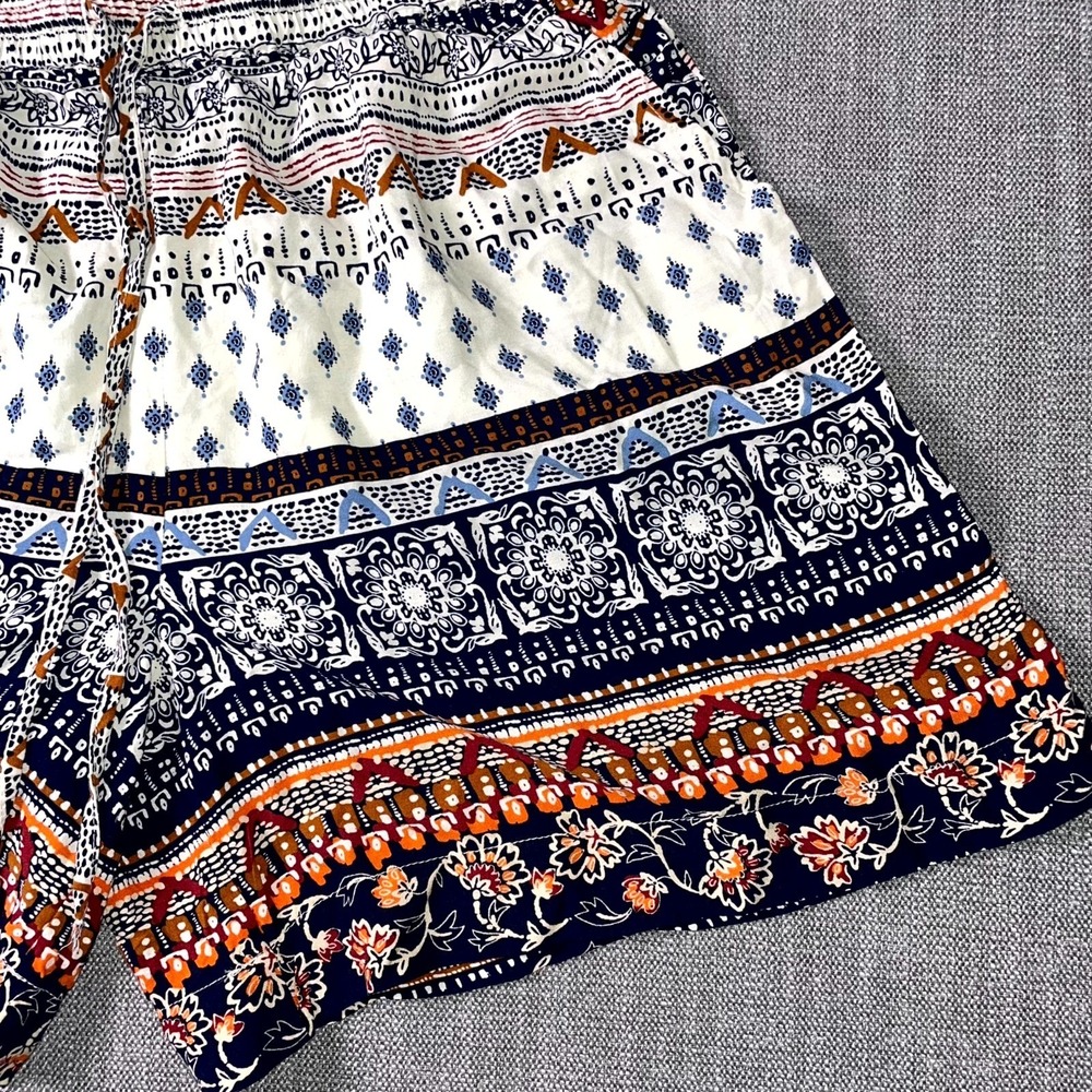 Beach Lunch Lounge Shorts Women Medium Multicolor Patterned Chic Bohemian Summer - Picture 2 of 11